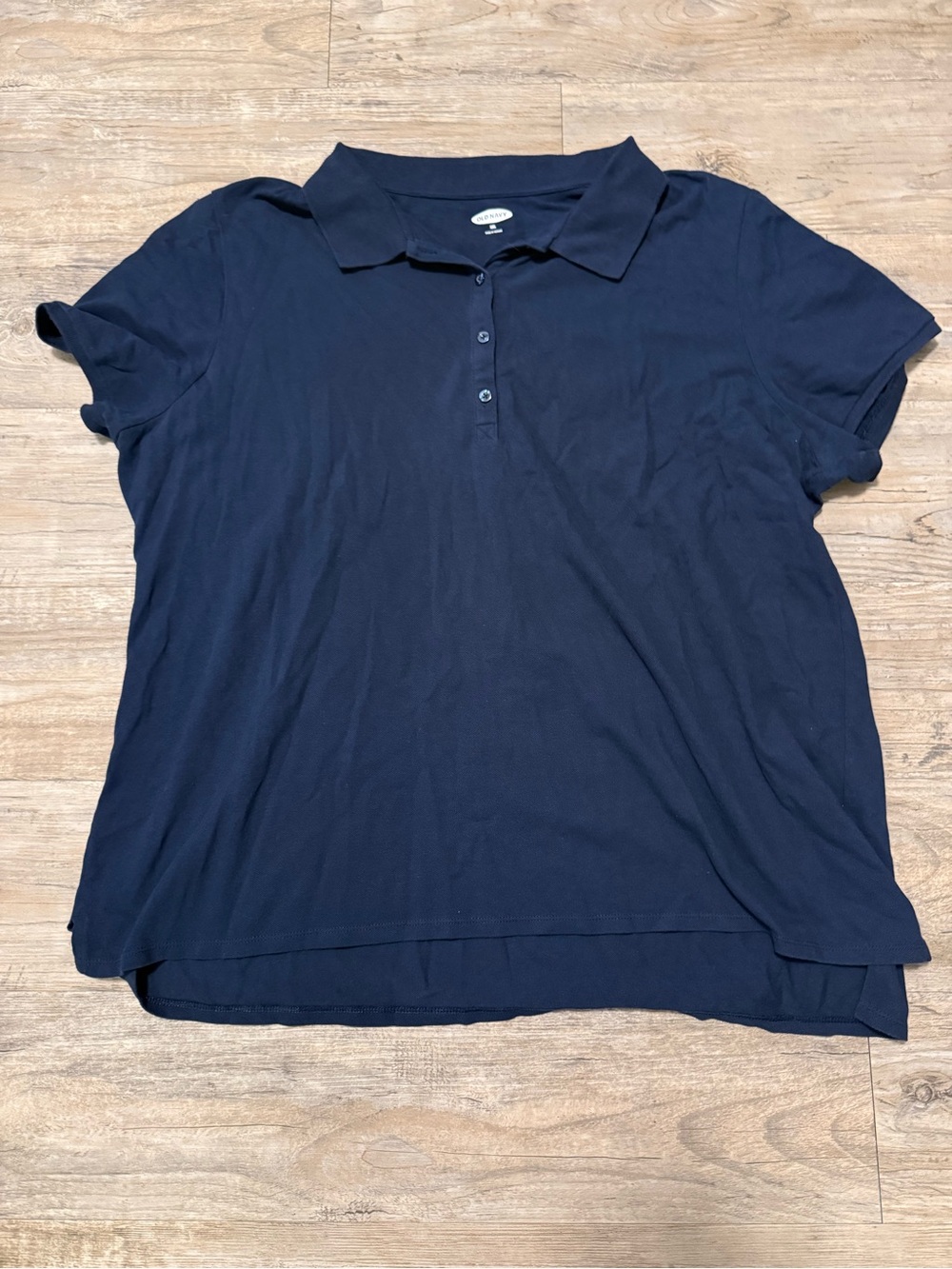 Old Navy Navy Short-Sleeve Button-Down Polo Tee